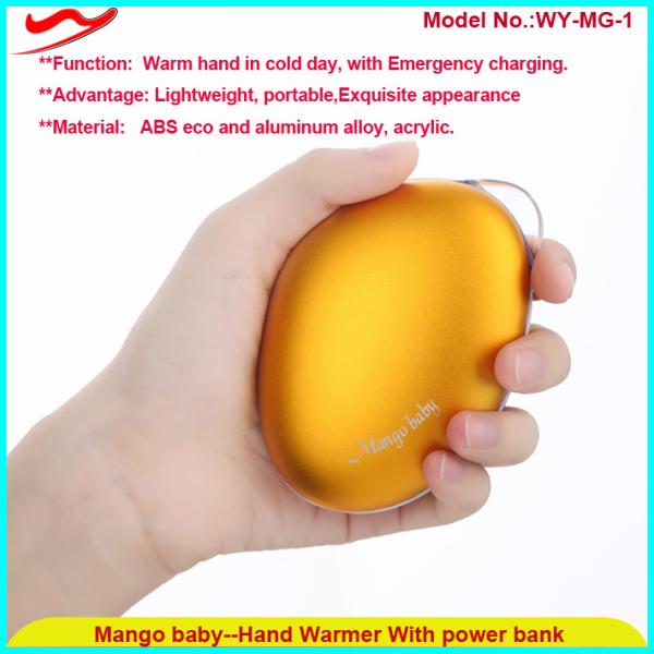 Innovative usb rechargeable mini electronic hand warmer With power bank WY-MG-01
