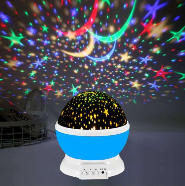 Luz da noite do projetor do diodo emissor de luz da C.C. 12V, aprovação do CE da lâmpada da noite da projeção da bateria de 4 AAA