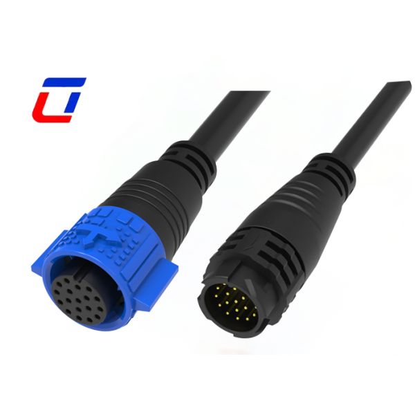 M19 Water Tight Wire Connectors 18 Pin Push Lock Connector IP67 Signal Transmission