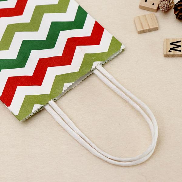 Fancy Fête de Noël Favour Gift Kraft Sac en papier avec poignée Couleur personnalisée Accepté