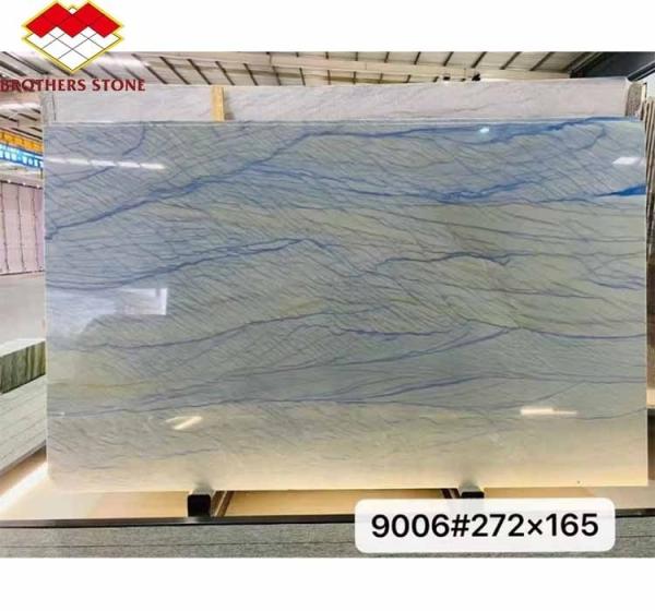 Directly Sell Honed Azul Imperial Slab Blue Sky Quartzite Grand Skylight Marble Tile