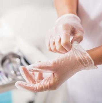 Clear Disposable Vinyl Exam Gloves With Rolled Rim Power Free Wear Resistant
