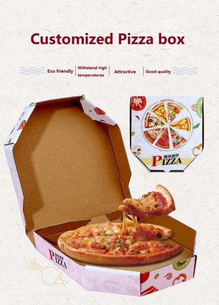OEM Biodegradable Takeaway Pizza Boxes CMYK 4 Color Offest Printing