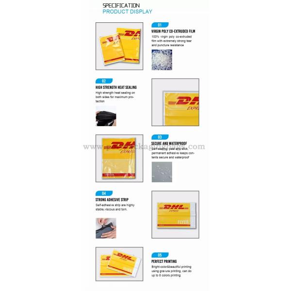 Waterproof HDPE Self Adhesive Plastic Bags For Air Express