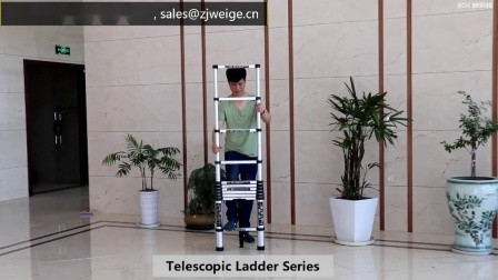 Retractable 14 Step 4.1m Aluminum Telescoping Ladder