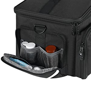 Medical Bag, Medical Equipment Bag, Adjustable Divider, Nonslip Bottom, Removable Shoulder Strap, Water-Resist