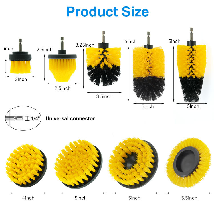 3pcs Power Scrubber Brush Sets Electric Drill Cleaning Brush Tool Для беспроводного бурового комплекта присоединения