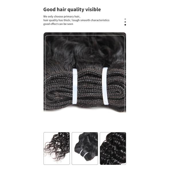 Black 100g/Pcs Water Wave Human Hair Bundles , 8a human hair bundles