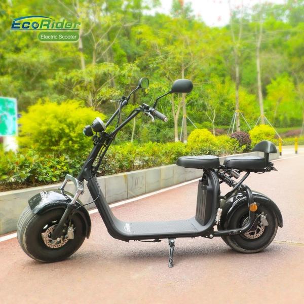 EcoRider 60v 12ah 1500 W Two Wheels Electric Scooter , 2 Wheel Motor Scooter With Removable Battery and double seat
