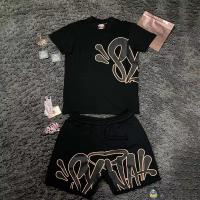 Custom Vintage Short Set Acid Wash Print Boxy T Shirts Cotton Streetwear Shorts T-Shirt Puff Print Crop Tshirt Shorts Set
