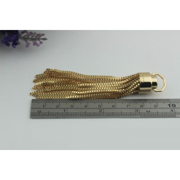 OEM DIY Metal zinc alloy nickel color handbag accessories end caps with tassel