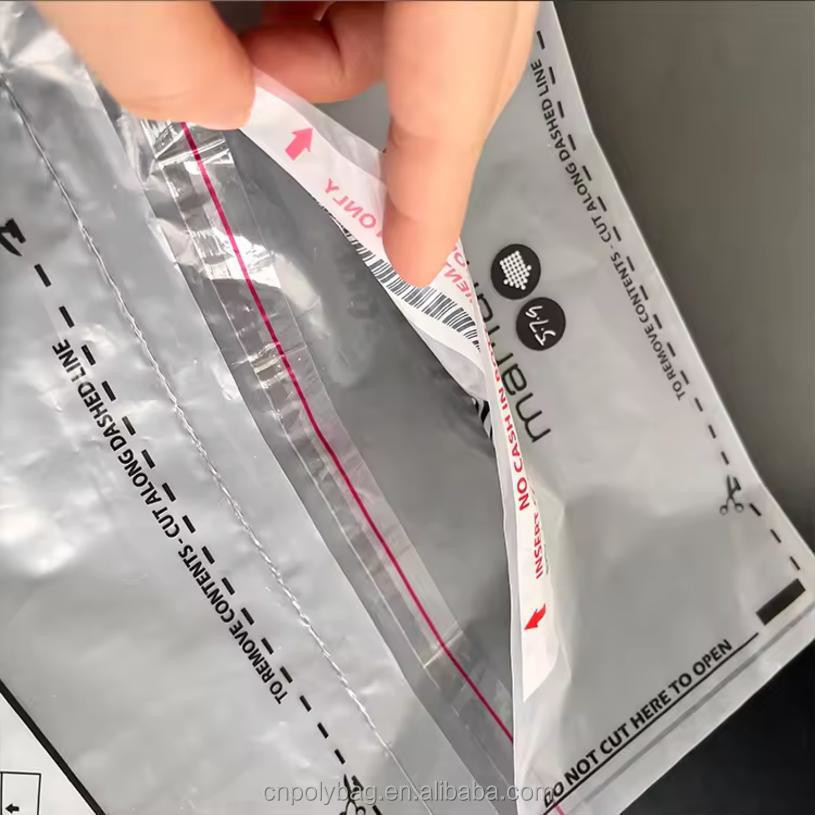 Free Sample LDPE Plastic Money Cash Deposit Envelopes Security Package Bags