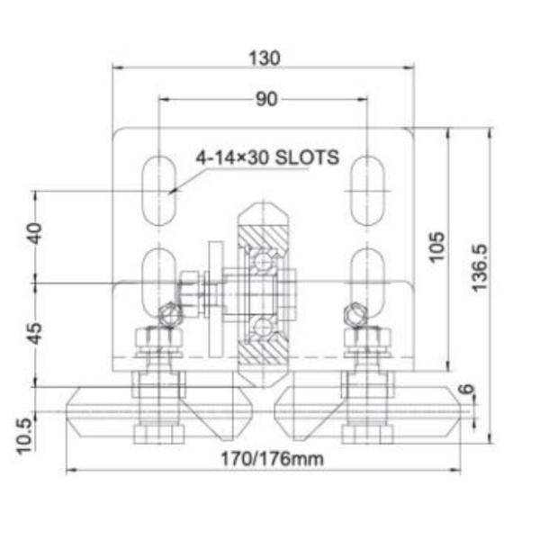 10mm/16mm SS304 Roller Guide Shoe Passenger Elevator Spare Parts