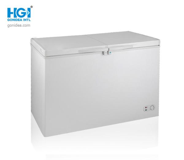 400L Double Door Deep Chest Freezer -18C Lowest Temperature With Manual Defrost