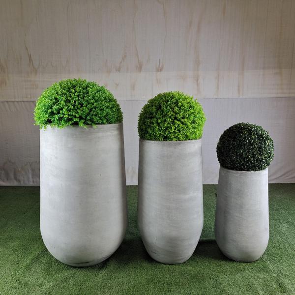Powder Coated Fiber Clay Planters For Patio Garden Cottage
