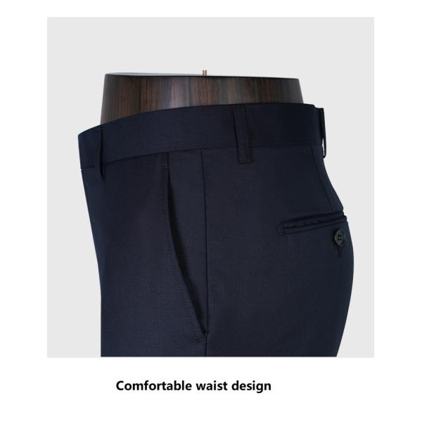 Front Style Flat Two-piece Suits in Navy Blue for Men's Casual and Formal Styles