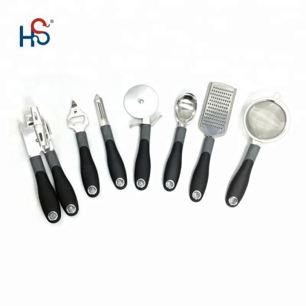 Customized Stainless Steel Kitchen Cooking Utensils Set with Turner and Ladle Spoon