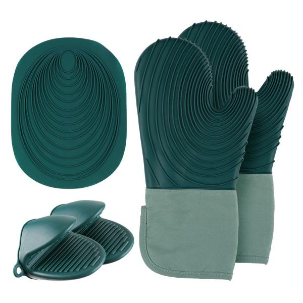 Gants de cuisson de silicone pratique inodore, gants flexibles de main de silicone pour le four