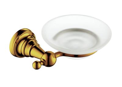 Banheiro de vidro de latão Chuveiro Sabonete De parede montado Revestido de ouro