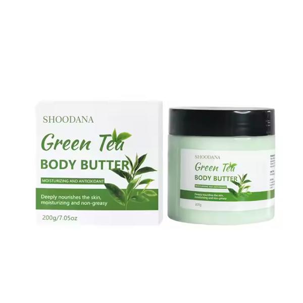 Crema para el cuidado corporal para piel seca, marca privada, hidratante, hidratante, loción de té verde vegetal, reparadora, manteca corporal de té verde
