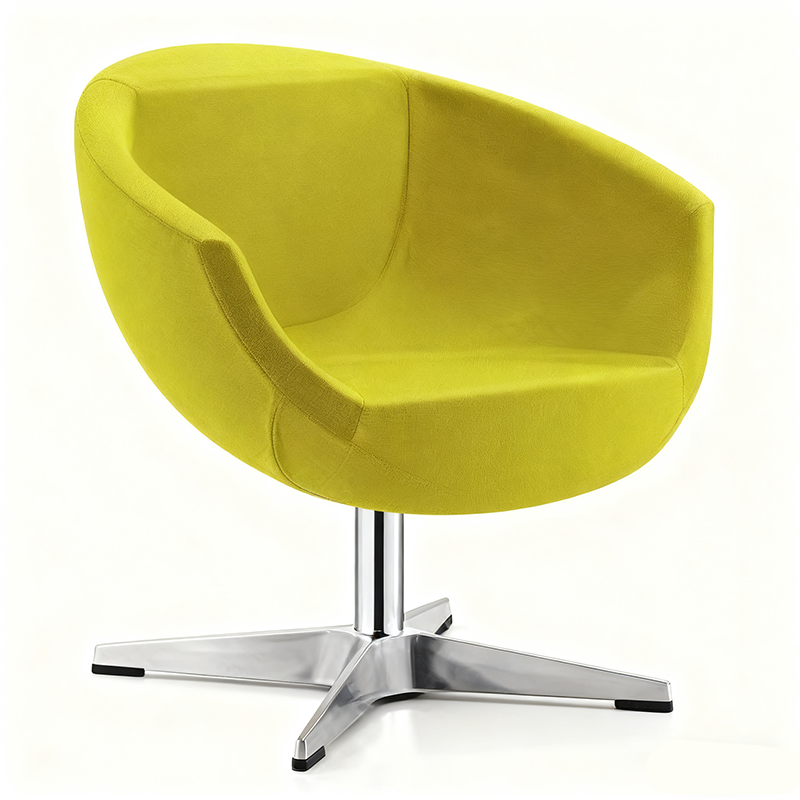 2025 Modern Portable Swivel Single Lounge Chair with Wool Fleece Backrest Metal Legs for Apartment & Dining Rooms