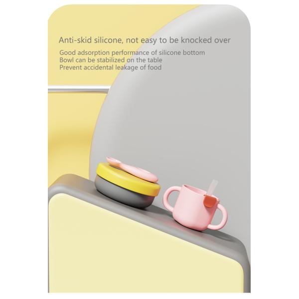 Toddler Silicone Tableware Set Customized Logo Microwave Steamable Newborn Feeding Set