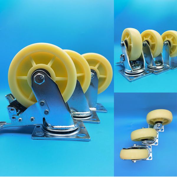 Cost Effective Industrial Caster Singel Wheel PP Casters 5  Side Brake Swivel Fixed For Medical Equipment
