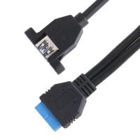 USB 3.0 painel frontal placa-mãe 19/20 Pin Cable para USB Female Splitter Adaptador Conector de extensão
