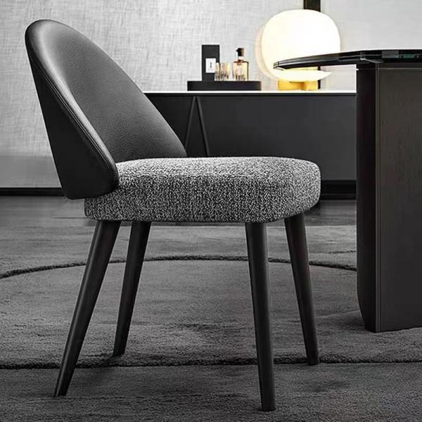 Elegant Blend Fabric Dining Room Chairs With Backrest Luxury  Leather