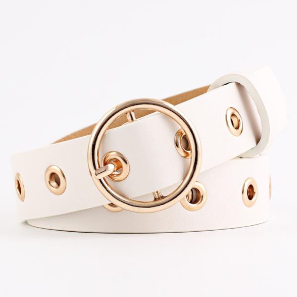 Hollow Out Designer Belts Women Leather 2.6cm Metal Decorated