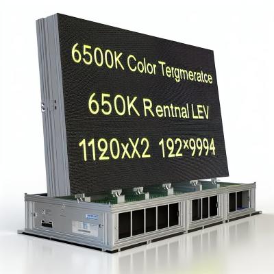 6500K Color Temperature Rental LED Display Screen with Die-cast Aluminum Cabinet Material and 192x192 Resolution