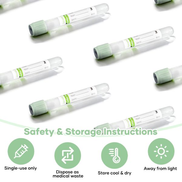Green Cap Heparin Anticoagulant Tube PET Or Glass Material For Plasma Biochemistry