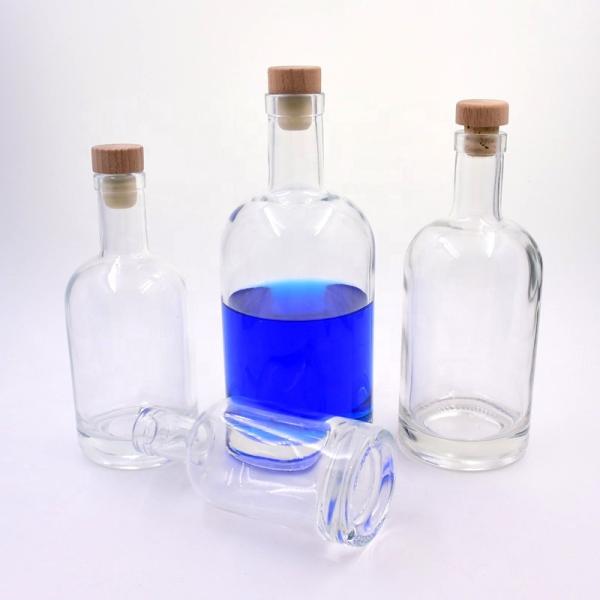 Sealed Cork Lid Empty Glass Wine Bottles 200ml 500ml Whisky Bottle