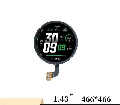 1.43 Inch Round AMOLED Display 466x466 Self-Emitting With High Contrast