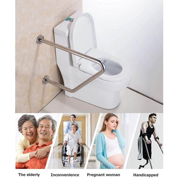 Non Slip Shower Stainless Steel Grab Bar 22 Inch U Shaped With Mirror Polishing