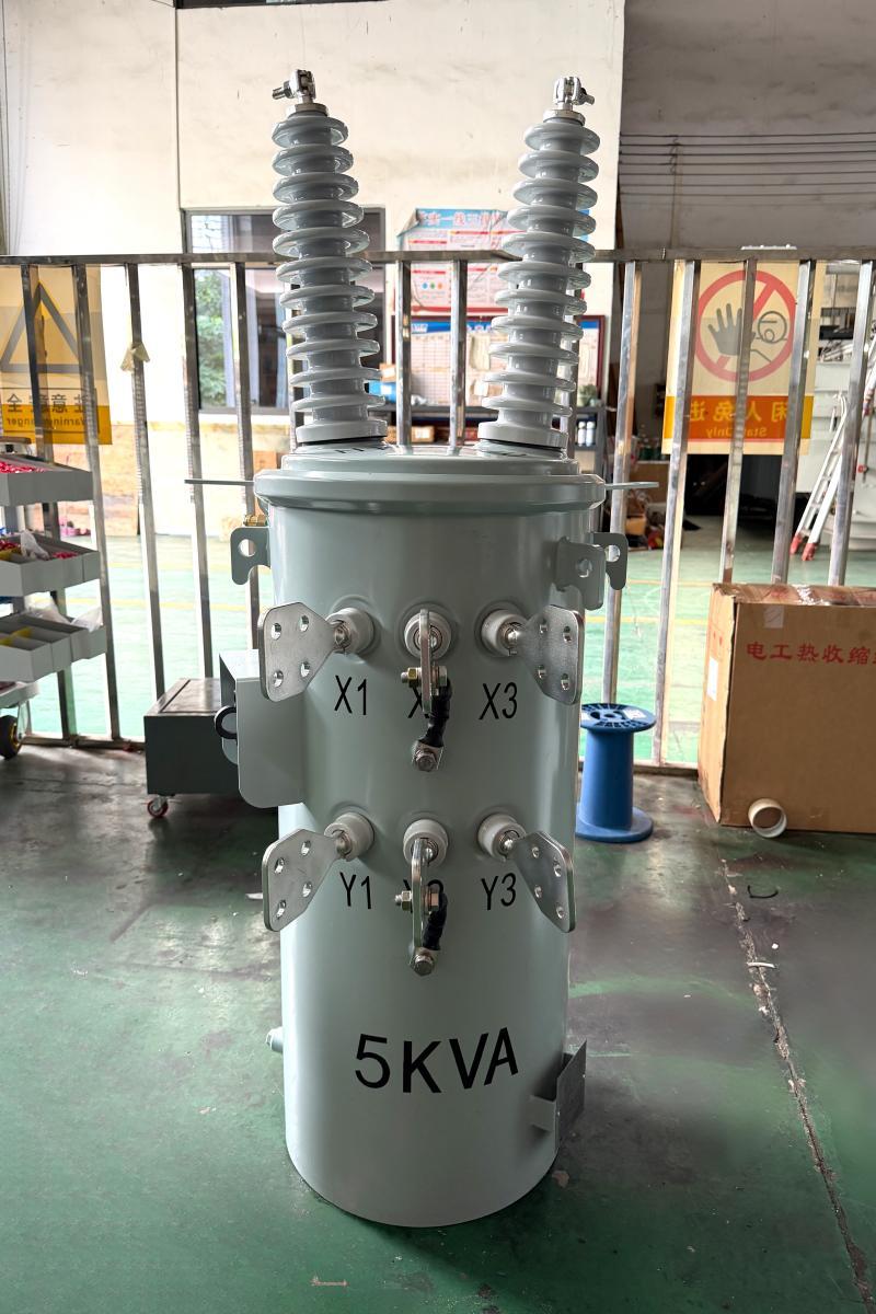 Dual 120/240V Output 5kVA Single Phase Pole Mounted Transformer for Rural Utility Distribution