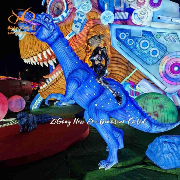 Dragon Animal Art Lantern for Street Decoration Waterproof Silk Festival  Lantern 