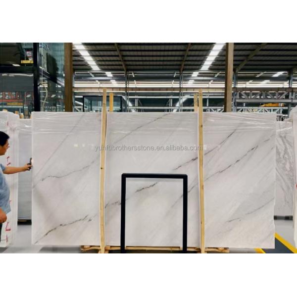 Hotel Design Style Modern White Marble TV Wall Board Panel for Home Renovation Project