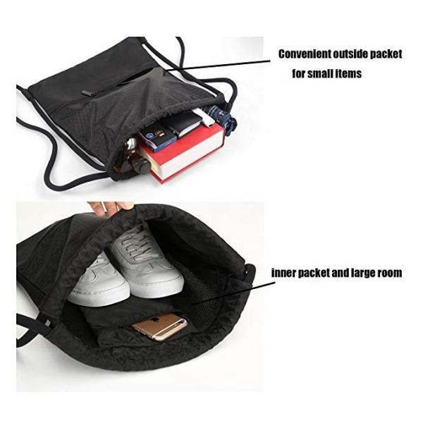 Promotional Mesh Drawstring Bags Bulk , Nylon Drawstring Sports Bags Sturdy With Zipper