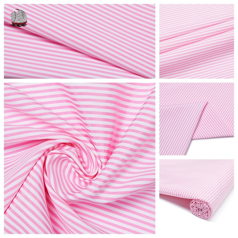 120gsm Vertical Stripe Fabric White Pink Pinstripe Fabric Moisture Wicking