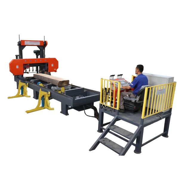 Sawing 700-1300mm diameter electromotor and diesel engine hydraulic automatic horizontal band sawmill