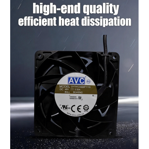 IP68 Waterproof 12038 DC Axial Cooling Fan 48V 8100RPM Dual Ball Bearing High Static Pressure Cooling Fan for Telecom Switch
