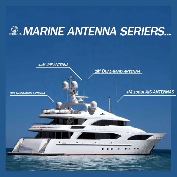 35мм Диаметр VHF стекловолокно Боевая антенна 156-163МГц Морская радиоантенна 5.2М 93 ступени