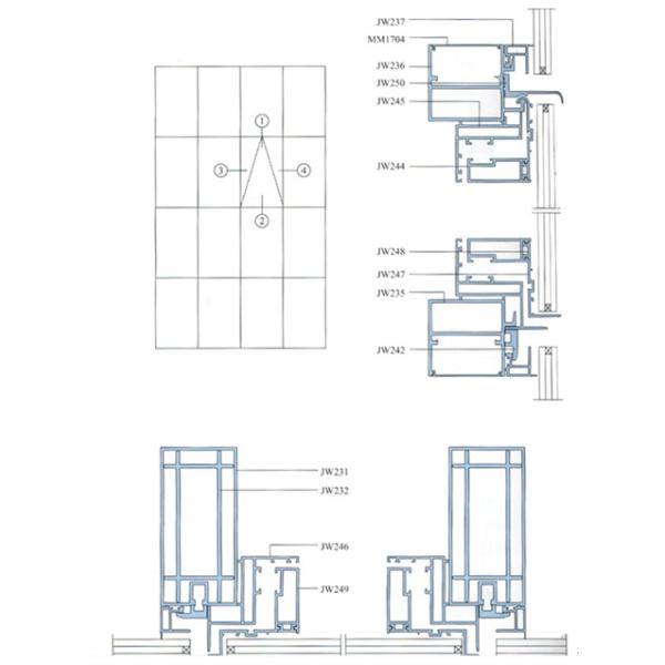 Алюминиевый профиль ненесущей стены T66