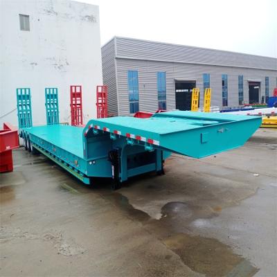 Q345B/ T700 Steel Main Beam Low Platform Trailer For Heavy Load Transportation