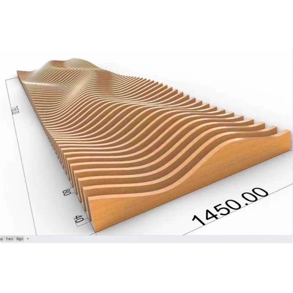 Wave Baffle Aluminum Cladding Panel 3000mm Wooden Grain Finished