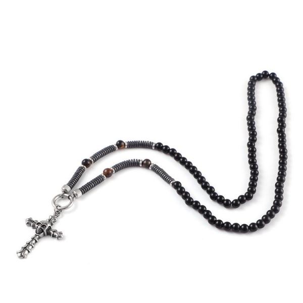 Stainless steel skull cross pendant, European and American cross-border trendy boyfriend necklace hang tag