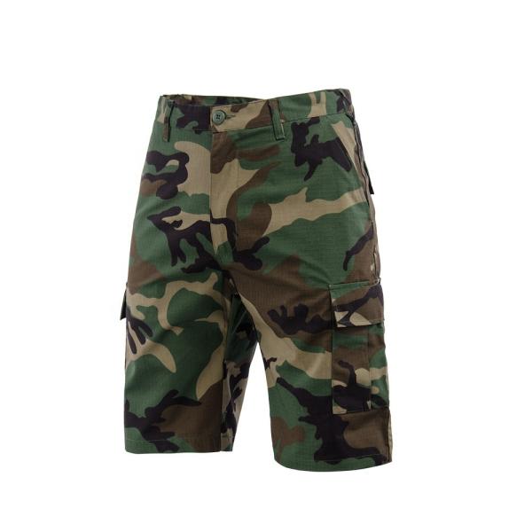 Woven Military Men Tactical Short Pants OEM Waterproof Woodland Camo