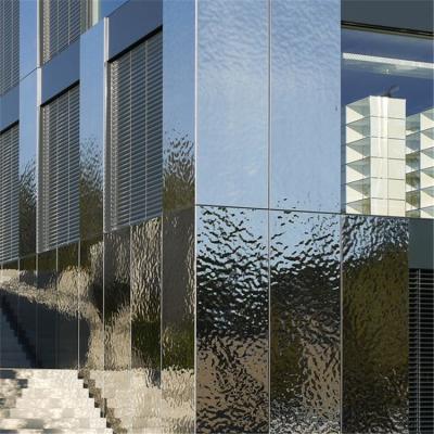 Designed metal sheet wall cladding panel hammered decorative mirror stainless steel
