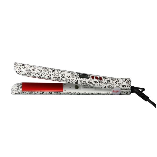 LCD black printing flowerhigh speed heat hair straightener iron
